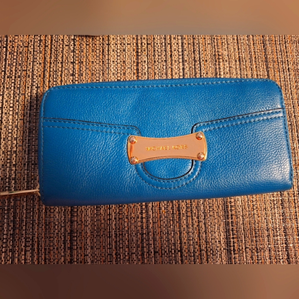 Michael Kors Blue Leather Wallet